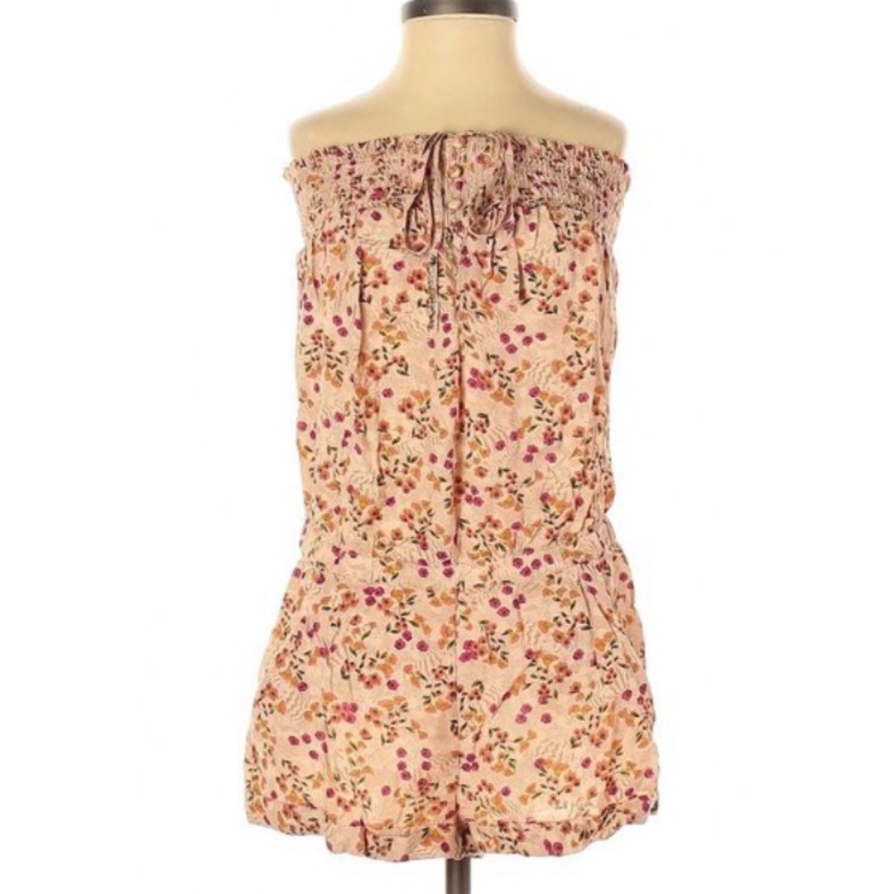 Jessica Simpson tan floral print no sleeves romper